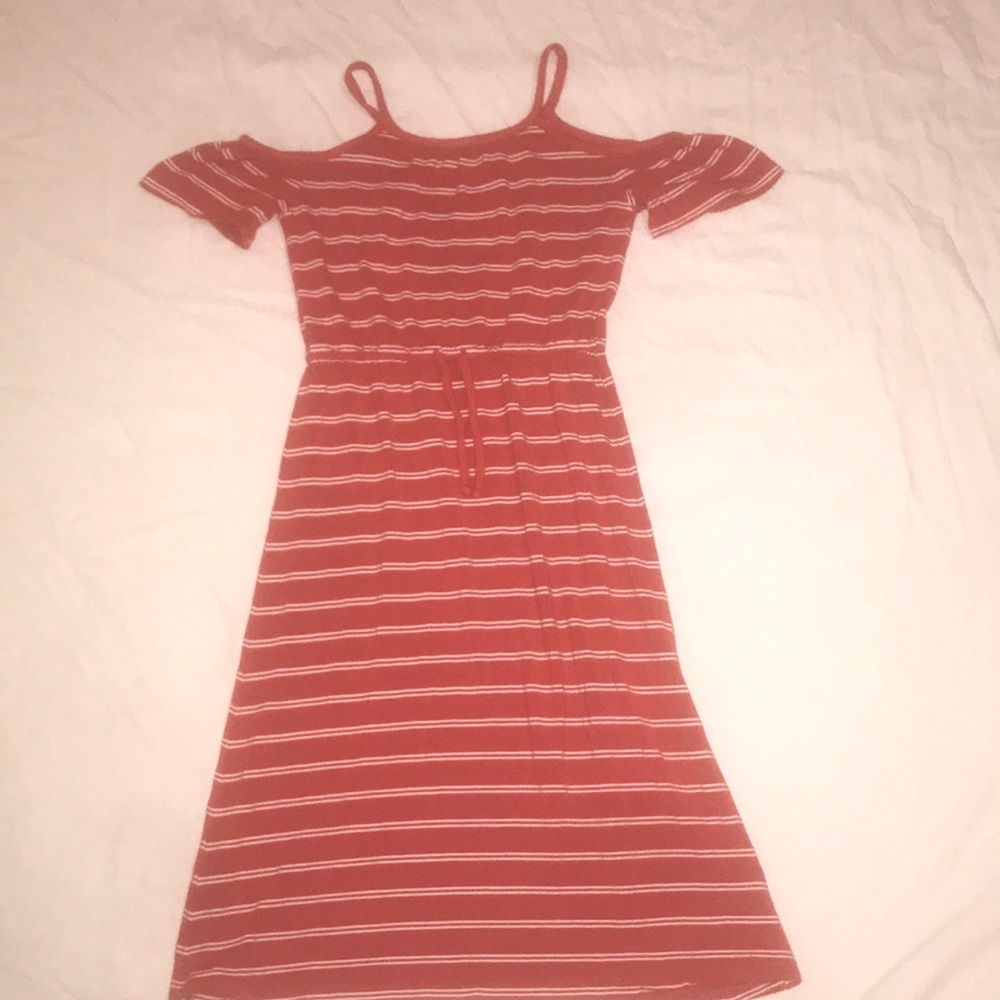 Red and white stripped dress